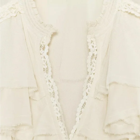 ZARA ZW COLLECTION LACE RUFFLE BLOUSE